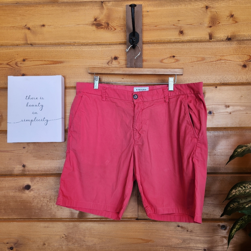 EUROPANN St. Tropez Pink Chino Shorts Preppy Casual Resortwear Pockets US‎ Sz 38